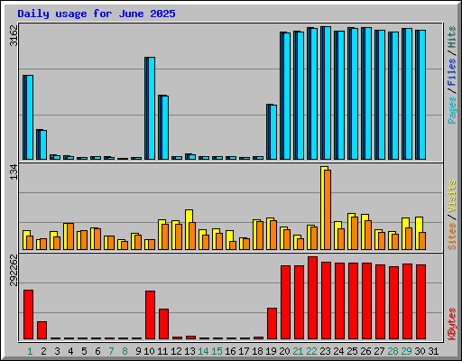 Daily usage for June 2025