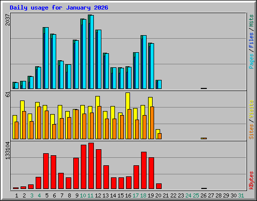 Daily usage for January 2026