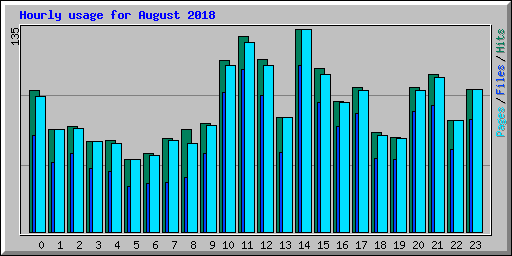 Hourly usage for August 2018