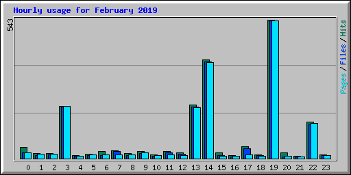Hourly usage for February 2019