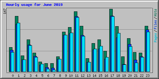 Hourly usage for June 2019