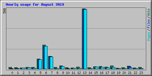 Hourly usage for August 2019