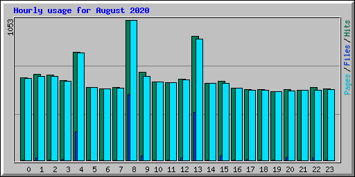 Hourly usage for August 2020