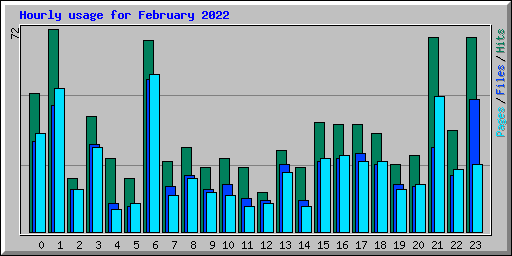 Hourly usage for February 2022