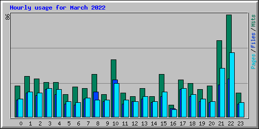 Hourly usage for March 2022