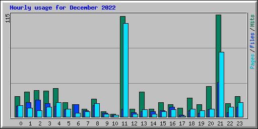 Hourly usage for December 2022