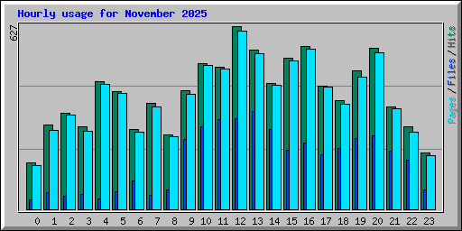 Hourly usage for November 2025