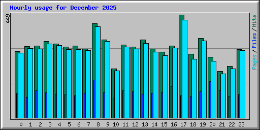 Hourly usage for December 2025